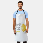 Modern Funny Lemon Yellow Quote Schort (Gedragen)