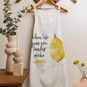 Modern Funny Lemon Yellow Quote Schort