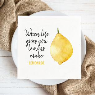 Modern Funny Lemon Yellow Quote Servet