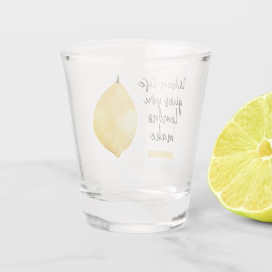 Modern Funny Lemon Yellow Quote Shot Glas (Achterkant)