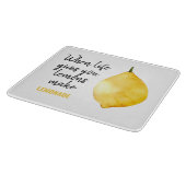 Modern Funny Lemon Yellow Quote Snijplank (Hoek)