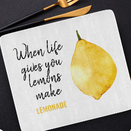 Modern Funny Lemon Yellow Quote Snijplank