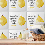 Modern Funny Lemon Yellow Quote Tegeltje<br><div class="desc">Modern Funny Lemon Yellow Quote</div>