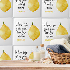 Modern Funny Lemon Yellow Quote Tegeltje