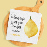 Modern Funny Lemon Yellow Quote Theedoek<br><div class="desc">Modern Funny Lemon Yellow Quote</div>