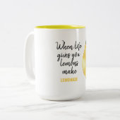 Modern Funny Lemon Yellow Quote Tweekleurige Koffiemok (Voorkant links)
