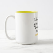 Modern Funny Lemon Yellow Quote Tweekleurige Koffiemok (Links)