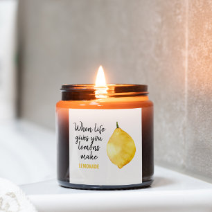 Modern Funny Lemon Yellow Quote Vierkante Sticker