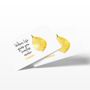 Modern Funny Lemon Yellow Quote Visitekaartje