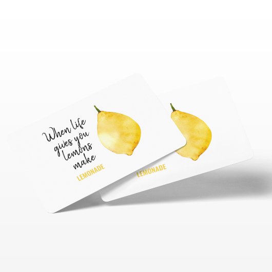 Modern Funny Lemon Yellow Quote Visitekaartje