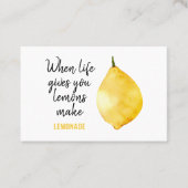 Modern Funny Lemon Yellow Quote Visitekaartje (Voorkant)