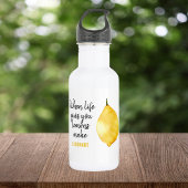 Modern Funny Lemon Yellow Quote Waterfles