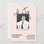 Modern Funny Light Pink Photo 30th Birthday  Kaart (Voorkant)