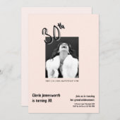 Modern Funny Light Pink Photo 30th Brithday Kaart (Voorkant / Achterkant)