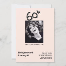 Modern Funny Light Pink Photo 60th Birthday 