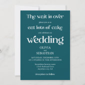 Modern Funny Minimalistisch Script Deep Blauwgroen Kaart (Voorkant)