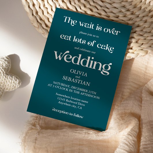 Modern Funny Minimalistisch Script Deep Blauwgroen Kaart