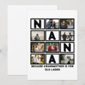 Modern Funny oma Cute Nana 8 Foto Collage Feestdagenkaart (Voorkant / Achterkant)