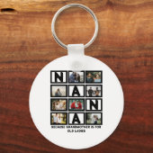 Modern Funny oma Cute Nana 8 Foto Collage Sleutelhanger (Voorkant)