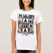 Modern Funny oma Cute Nana 8 Foto Collage T-shirt (Voorkant)