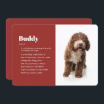 Modern Funny Pet Photo Birthday Invitation Kaart<br><div class="desc">Voeg nieuwe definities voor de naam van uw huisdier toe. Dit is een grappige en unieke uitnodiging voor de verjaardag van een huisdier

Hier beschikbaar:
http://www.zazzle.com/selectpartysupplies</div>
