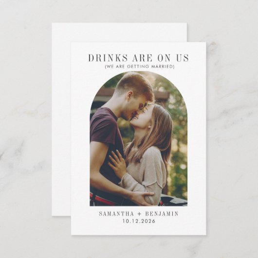 Modern Funny Photo Wedding Save the Date (Voorkant / Achterkant)