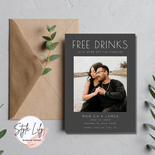 Modern Funny Photo Wedding Save the Date Aankondiging