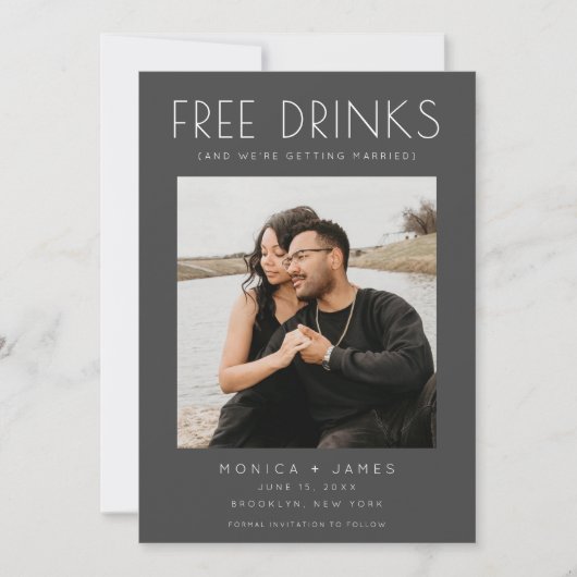 Modern Funny Photo Wedding Save the Date Aankondiging (Voorkant)