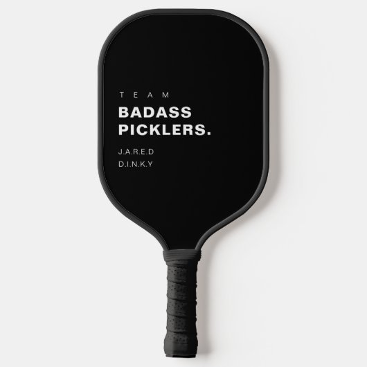 Modern Funny Pickleball Player Team Badass Pickleball Paddle (Achterkant)