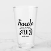 Modern Funny Quote 'Funcle' | Gepersonaliseerde oo Glas (Voorkant)