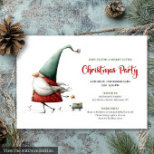 Modern Funny Santa Minimalist Christmas Invitation Kaart