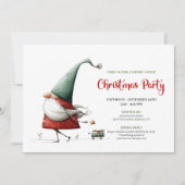 Modern Funny Santa Minimalist Christmas Invitation Kaart (Voorkant)