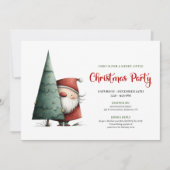 Modern Funny Santa Red Green Christmas Invitation Kaart (Voorkant)