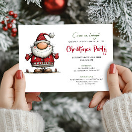 Modern Funny Santa Watercolor Party Celebration Kaart