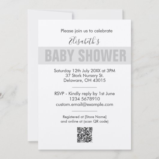 Modern Funny Stork Neutral Baby shower Invitation (Achterkant)