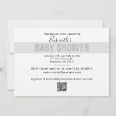 Modern Funny Stork Neutral Baby shower Invitation (Achterkant)