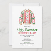 Modern funny ugly sweater party invitation kaart (Voorkant)