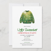 Modern Funny Ugly Sweater Xmas Party Card Kaart (Voorkant)