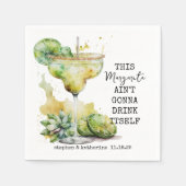 Modern Funny Waterverf Margarita gepersonaliseerd Servet (Voorkant)