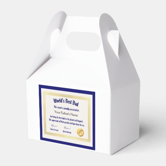 Modern Funny World's Best Pap Certificate Bedankdoosjes (Achterkant)