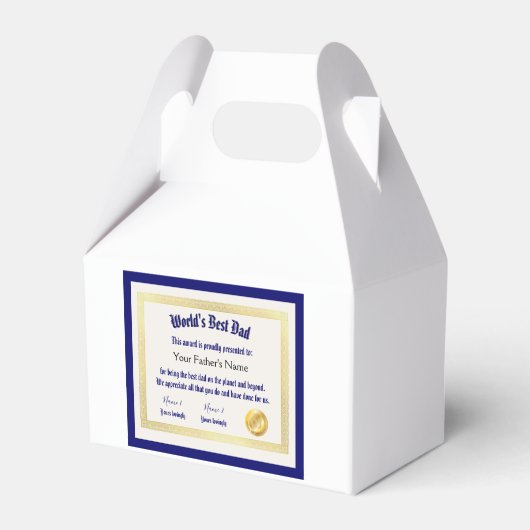 Modern Funny World's Best Pap Certificate Bedankdoosjes (Voorkant Zijde)