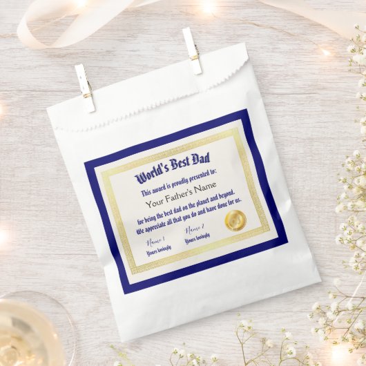 Modern Funny World's Best Pap Certificate Bedankzakje (Geknipt)