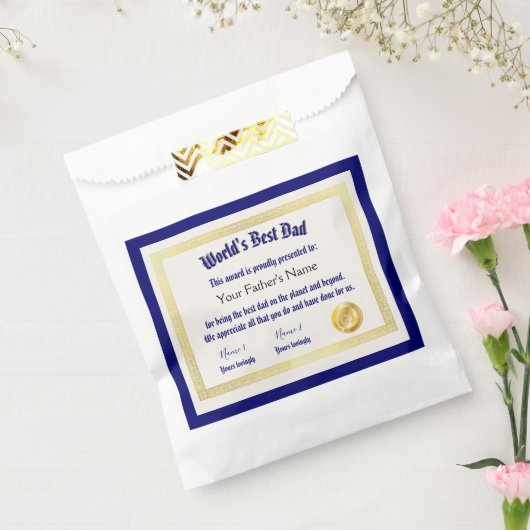 Modern Funny World's Best Pap Certificate Bedankzakje (Gezegeld)