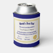 Modern Funny World's Best Pap Certificate Blikjeskoeler (Blikje Achterkant)