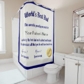 Modern Funny World's Best Pap Certificate Douchegordijn (In situ)