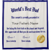 Modern Funny World's Best Pap Certificate Douchegordijn (Voorkant)