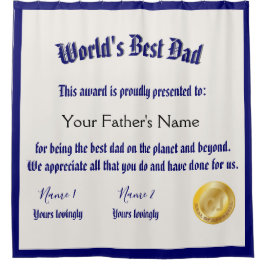 Modern Funny World's Best Pap Certificate Douchegordijn