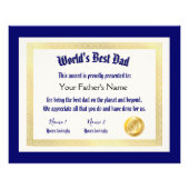 Modern Funny World's Best Pap Certificate Foto Afdruk (Voorkant)