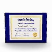 Modern Funny World's Best Pap Certificate Fotoblokken (Voorkant)