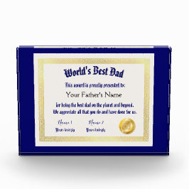 Modern Funny World's Best Pap Certificate Fotoblokken